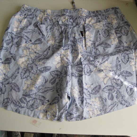 Margaritaville Island Reserve Women Linen Blend Shorts blue tropical floral M - Picture 4 of 14